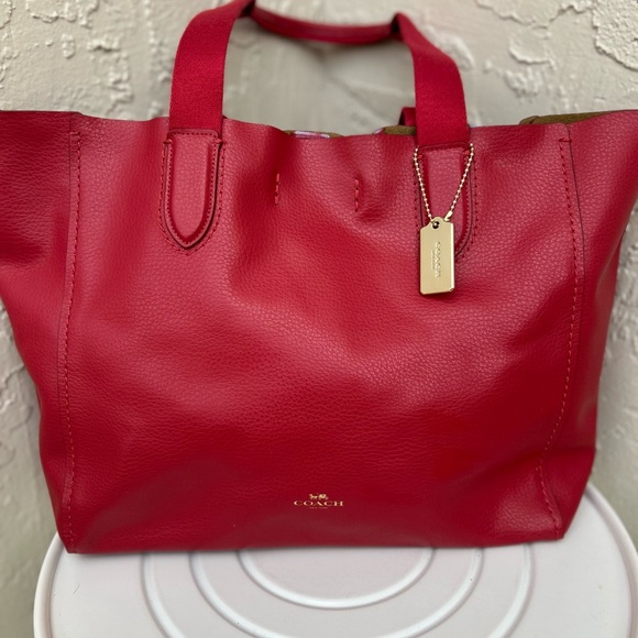 Coach Handbags - Coach Derby Soft Leather Tote Bag Red